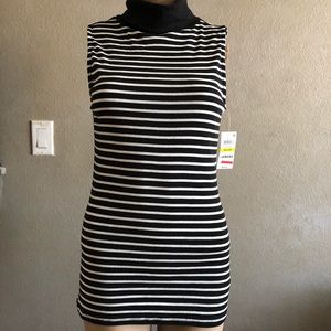 Maison Jules l Womens B/w Striped Turtleneck